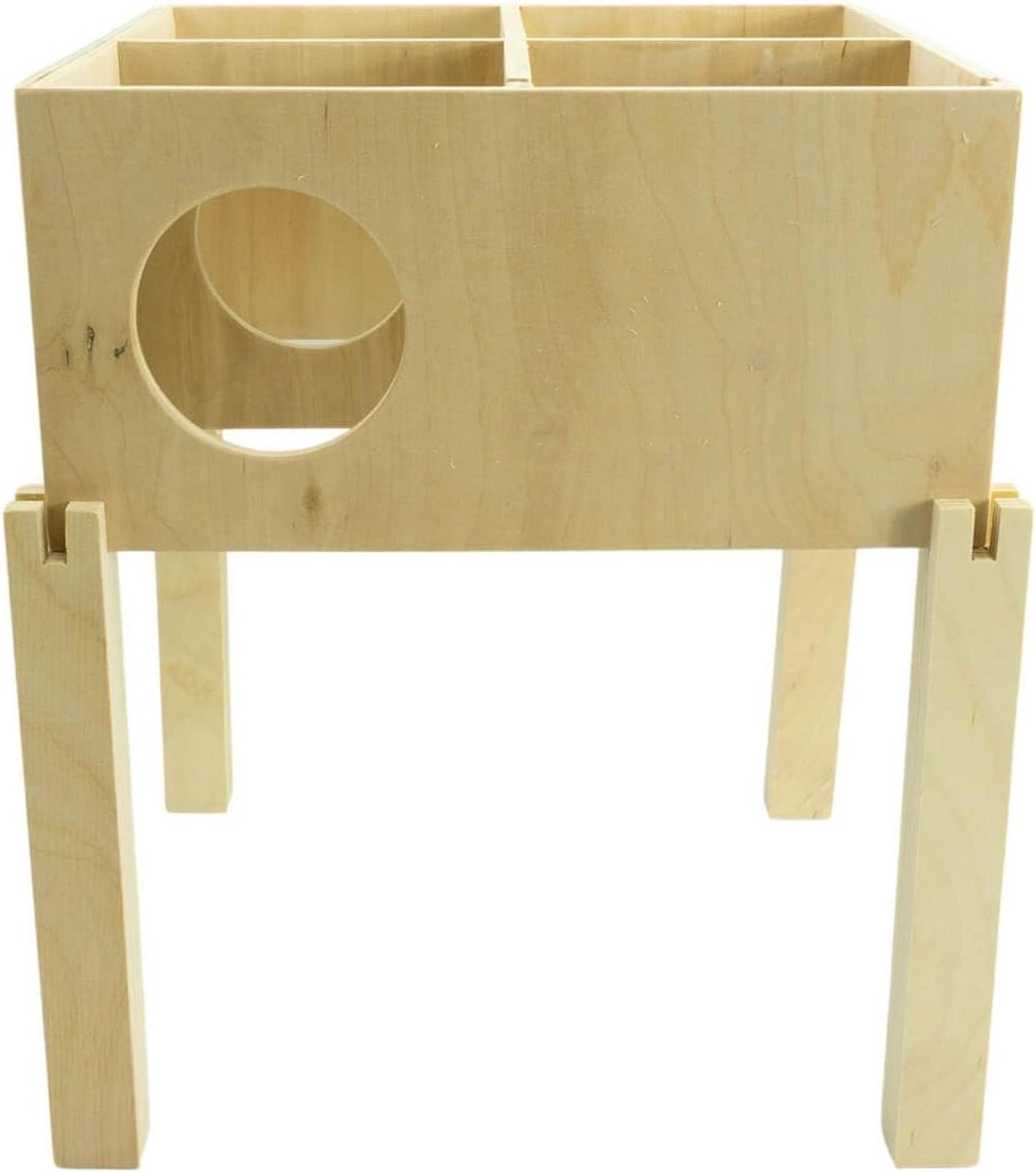 Set van 4 Houten Stelten voor Knaagdierenverblijven (14 cm) - Vermeerder Bodembedekking Hoogte