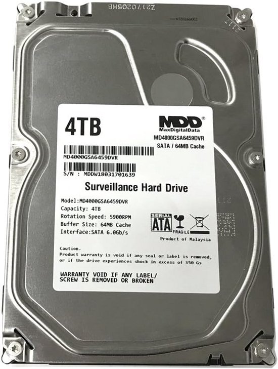 4TB Interne Harde Schijf voor CCTV en DVR Systemen - 3.5 inch SATA van Merkloos — afbeelding 4