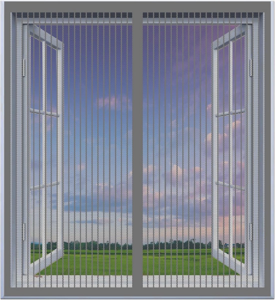 Magnetisch Hor voor Balkondeur of Openslaande Tuindeur 55x145cm Insectenwerend Witvrij
