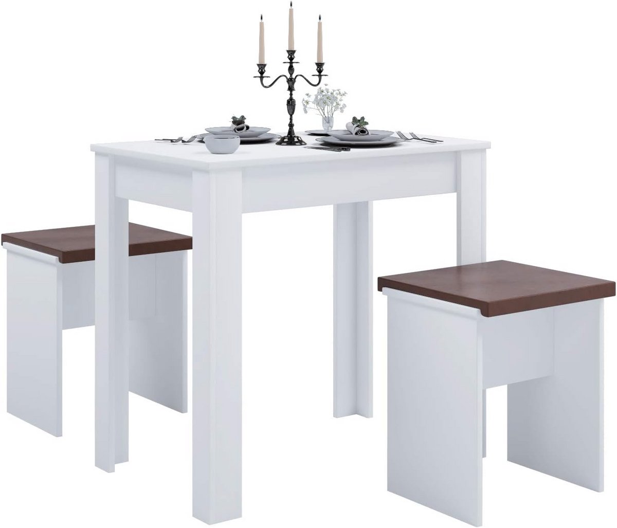 Moderne Houten Eetset met Hoekbank en Tafel voor Keuken of Eetkamer