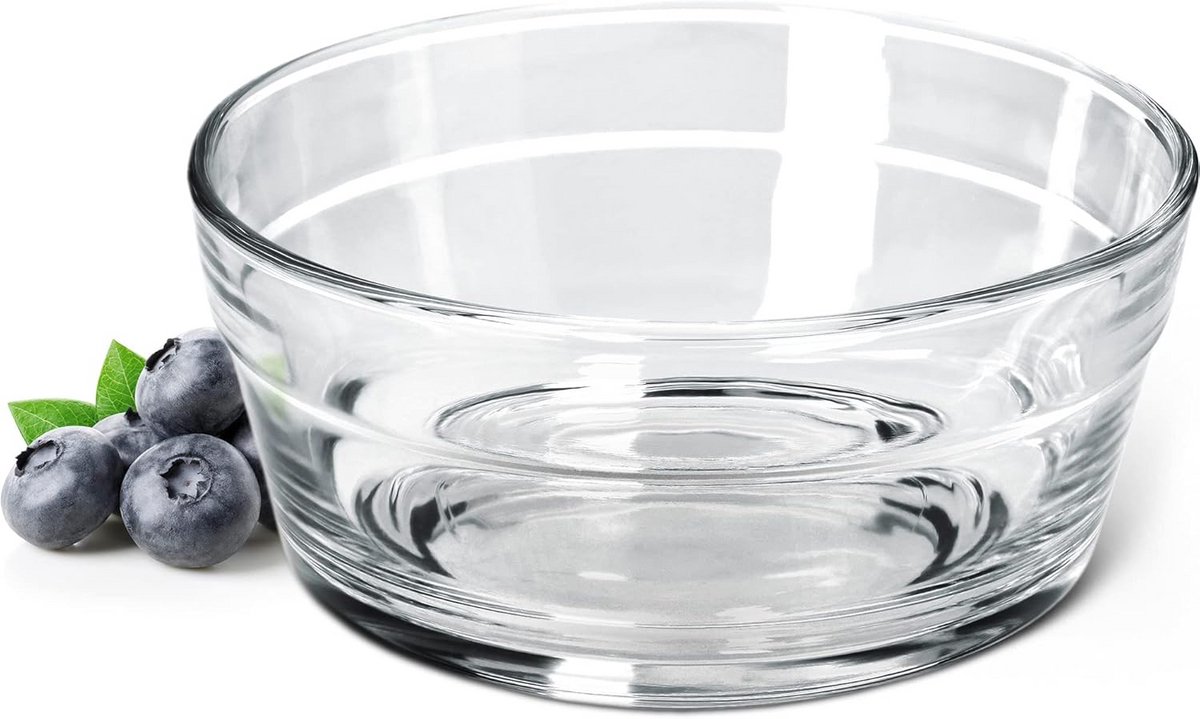 Glazen saladeschaal van 12,5 cm, vaatwasmachinebestendig, 2 stuks