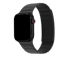 Magnetisch echt lederen bandje - Geschikt voor Apple Watch 1, 2, 3, 4, 5, 6, 7, 8, 9, 10, 11, SE, Ultra (2 / 3) - 44/45/46/49 mm - Zwart