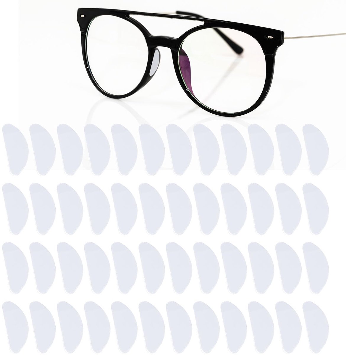24 Pairs Silicone Nose Pads for Eyeglasses and Sunglasses, 0.8cm Non-Slip Self Adhesive Soft Replacement Nose Pads for Eyeglasses