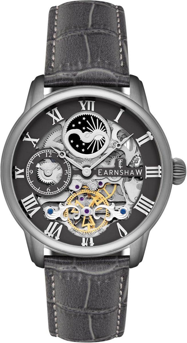 Luxe Herenhorloge Skeleton Automatisch met Leren Band, 44mm