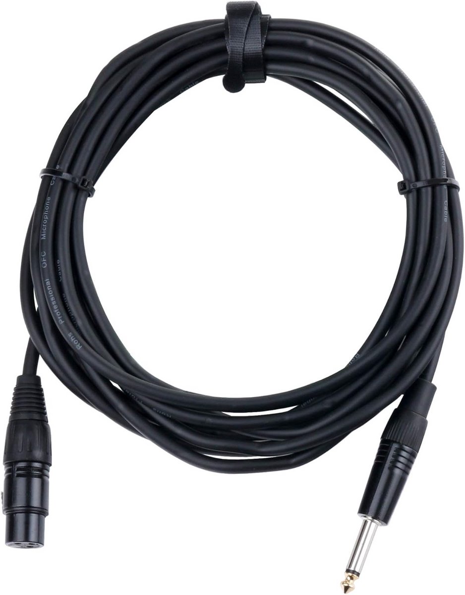 XLR naar Jack Kabel 5 Meter - Ongesymmetriseerde Microfoonkabel met Trekontlasting