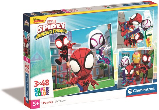 Clementoni - Puzzel - 3x48 Stukjes - Spidey and His Amazing Friends ...