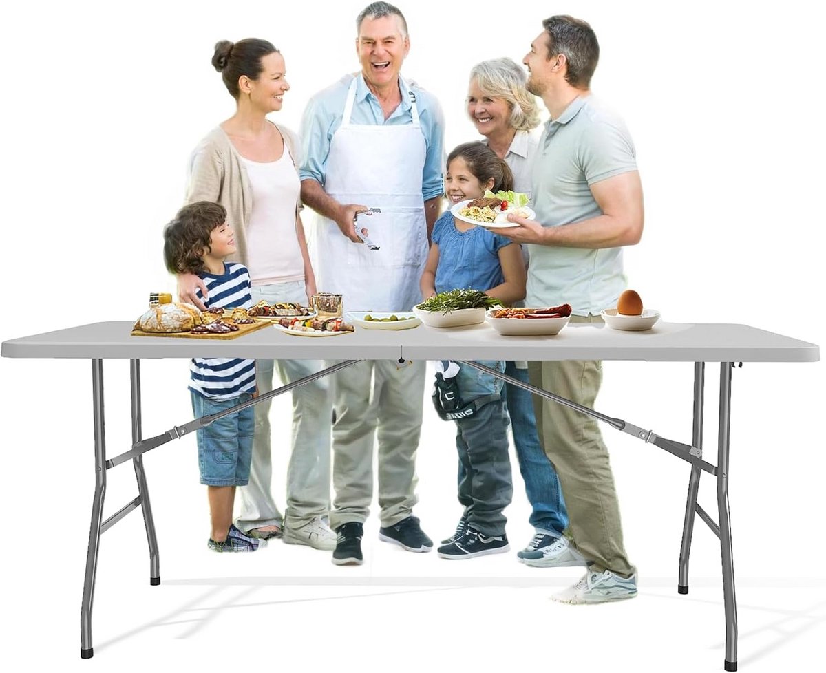 Grote Opvouwbare Klaptafel 180 cm - Draagbaar Buffet- of Z αυτές Tafel voor Binnen en Buiten