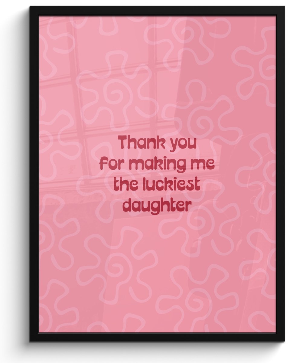 FrameYourWall Poster in lijst - Fotolijst 50x70 cm - Posters - Tekst - Rood - Moederdag - Posterlijst zwart - Decoratie - Wanddecoratie woonkamer - Muurdecoratie slaapkamer Tekst - Moeder - Liefde 2