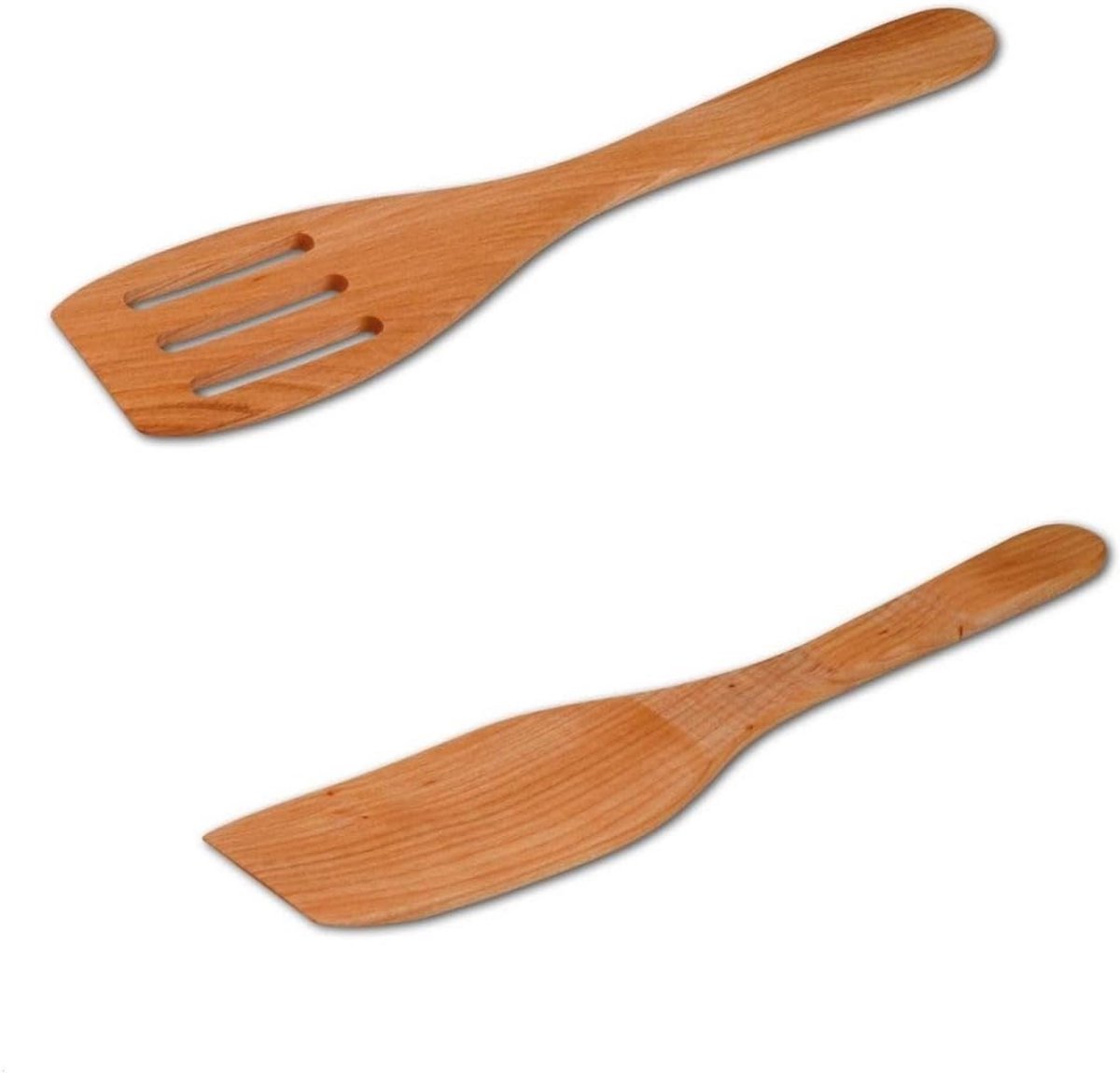 Kersenhouten Spatel Set van 2 - 30 cm - Antibacterieel - 100% Natuurlijk