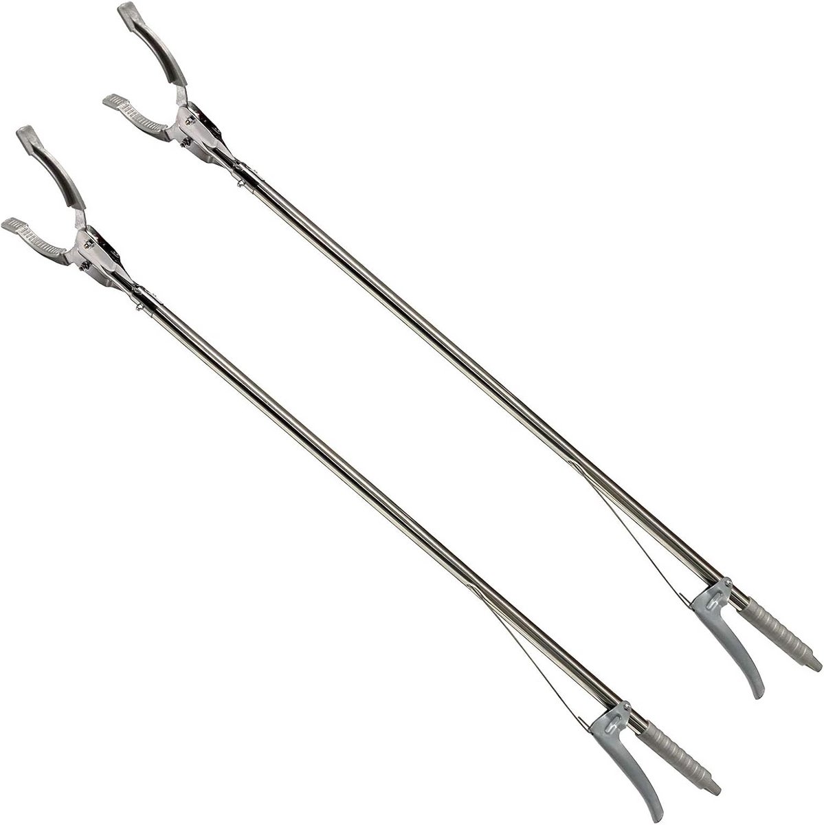 Set van 2 metalen grijptangen, 90 cm, met afvaltang en grijphulp voor vuilnis en schoonmaak