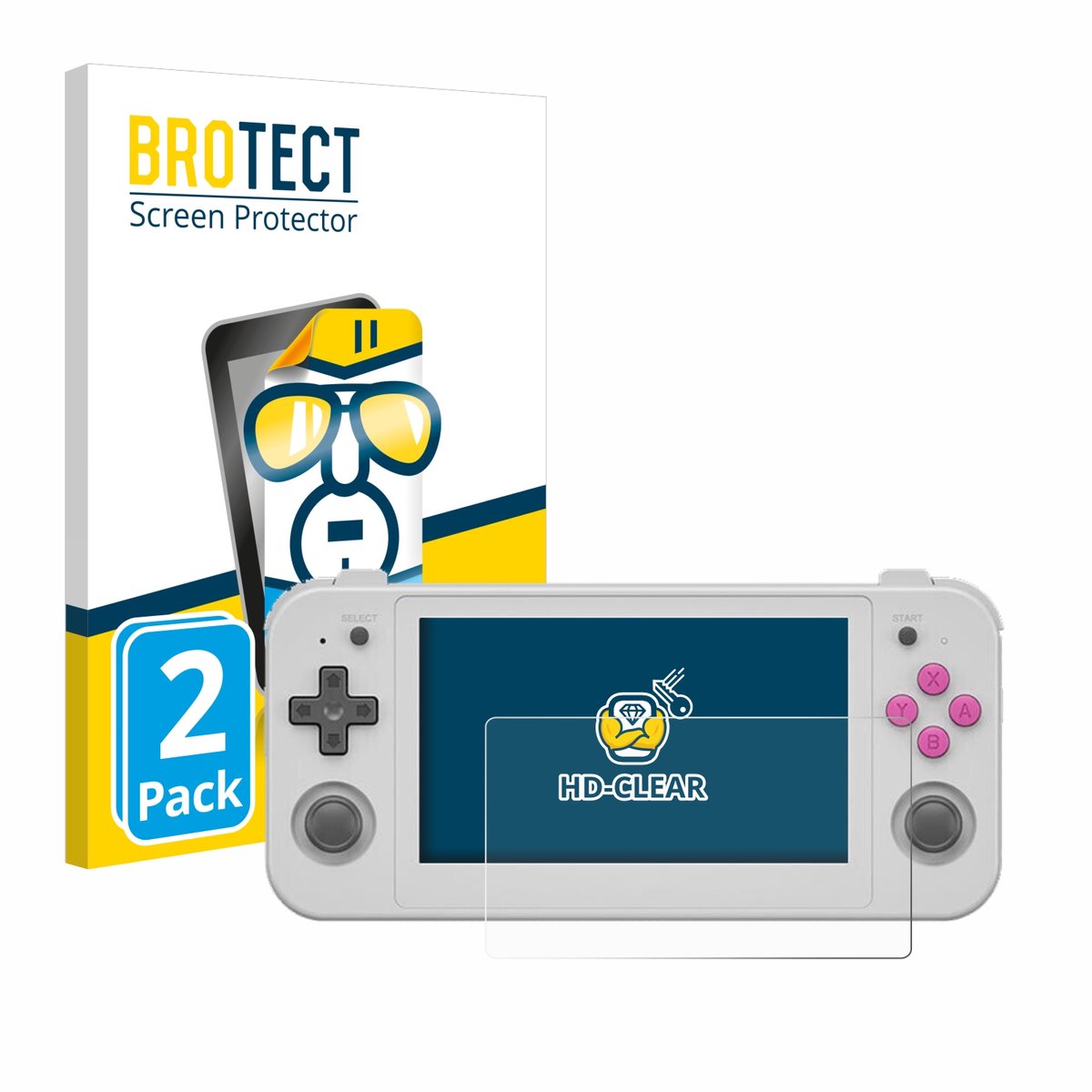 BROTECT - Screenprotector voor Anbernic RG505 - Folie Beschermfolie transparant 2 Stuks