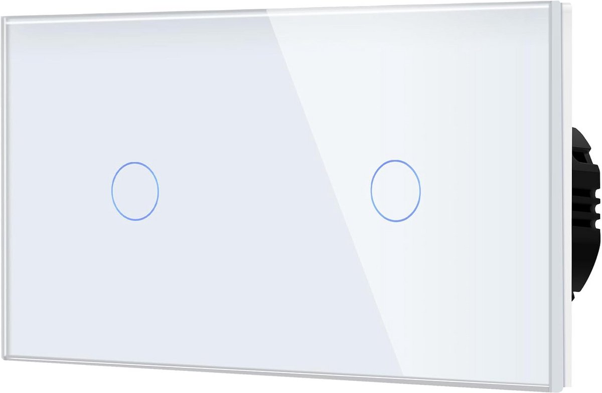 Dubbele Touch Dimmer Wandschakelaar Glas 200W/700W Inbouw Wit
