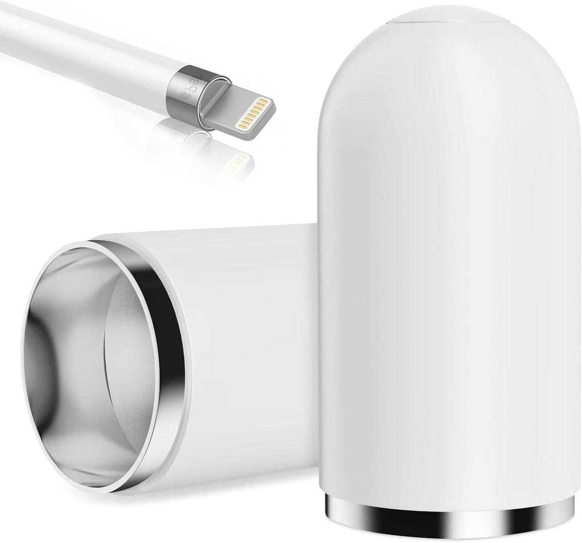 2 stuks magnetische reservekoppen voor capacitieve pennen - comfortabel en draagbaar - wit.