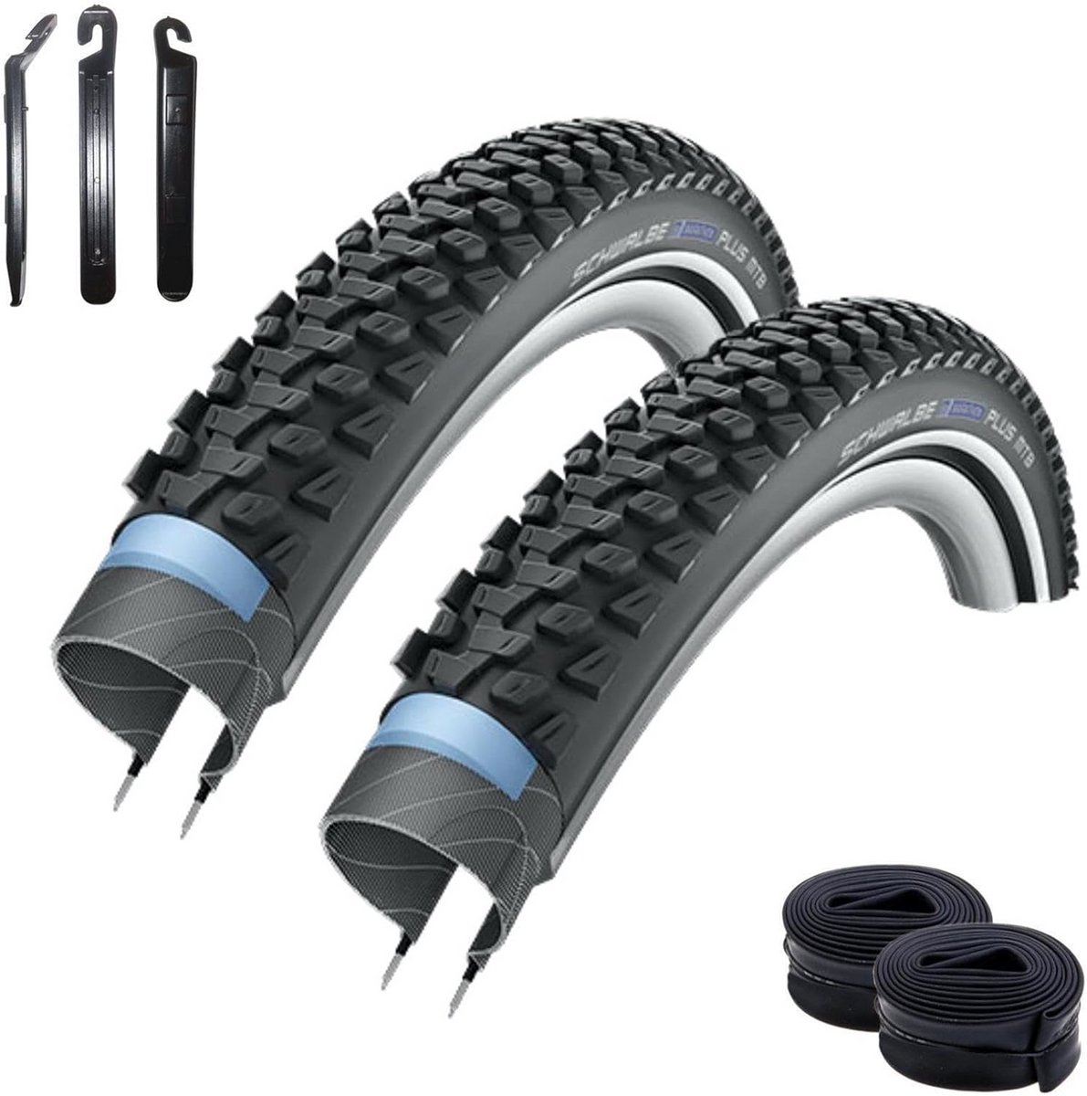 2x Anti-Lek Fietsbanden 27.5 x 2.25 (57-584) + Binnenbanden en Bandenlichters