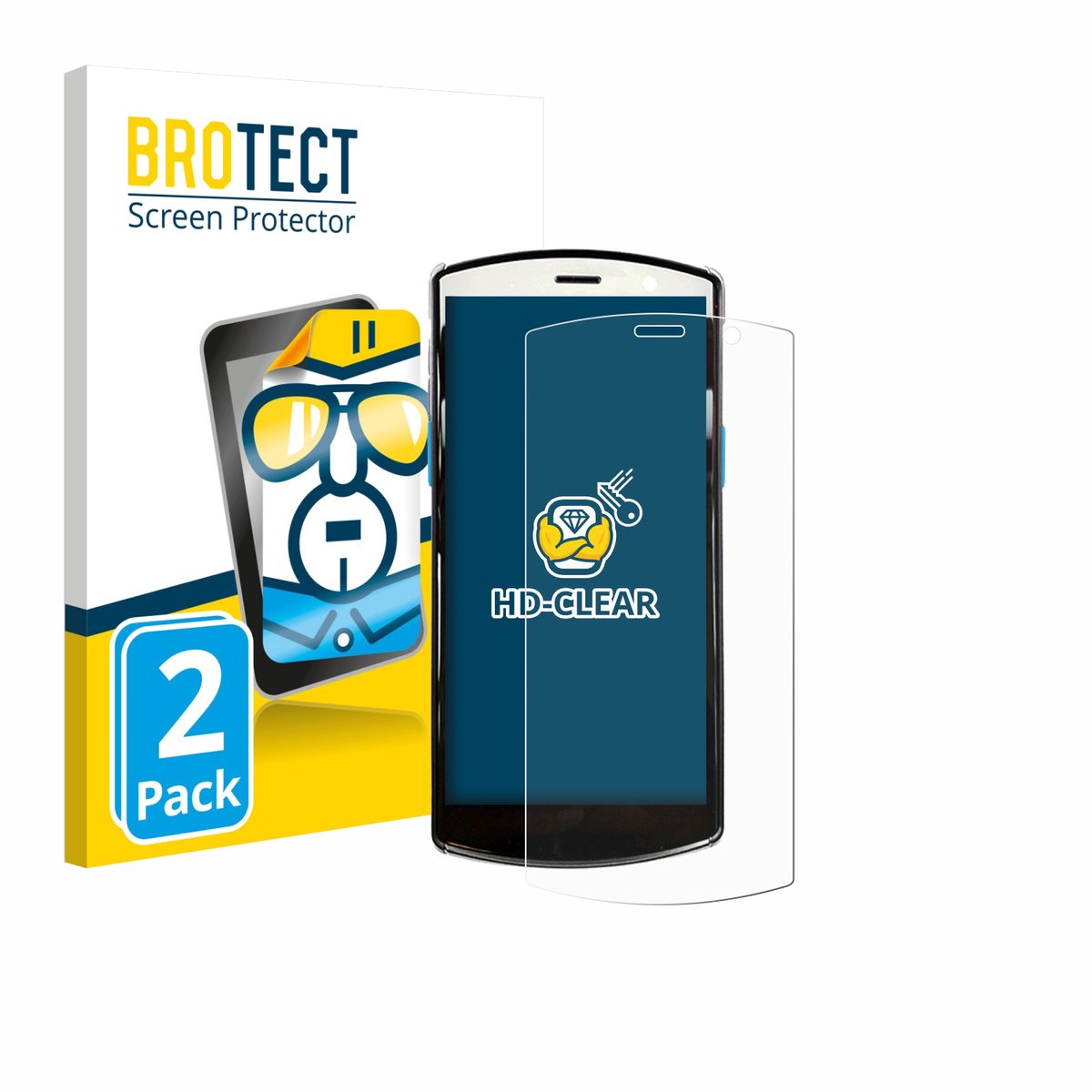BROTECT - Screenprotector voor Unitech EA510 - Folie Beschermfolie transparant 2 Stuks