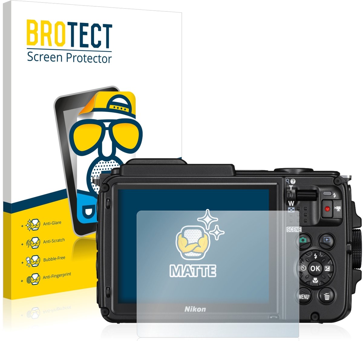 BROTECT - Screenprotector voor Nikon Coolpix AW130 - Folie Beschermfolie matte 2 Stuks