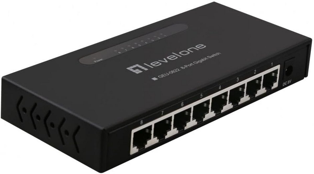 8-Poorts Gigabit Ethernet Switch voor Snel Netwerkverkeer