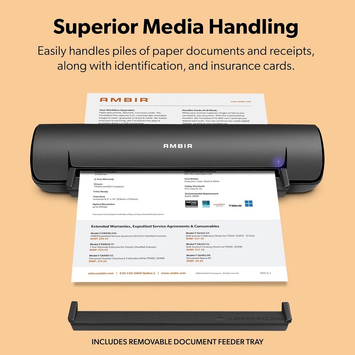 Dubbelzijdige USB-documentenscanner 600 dpi voor paspoorten thumbnail 3