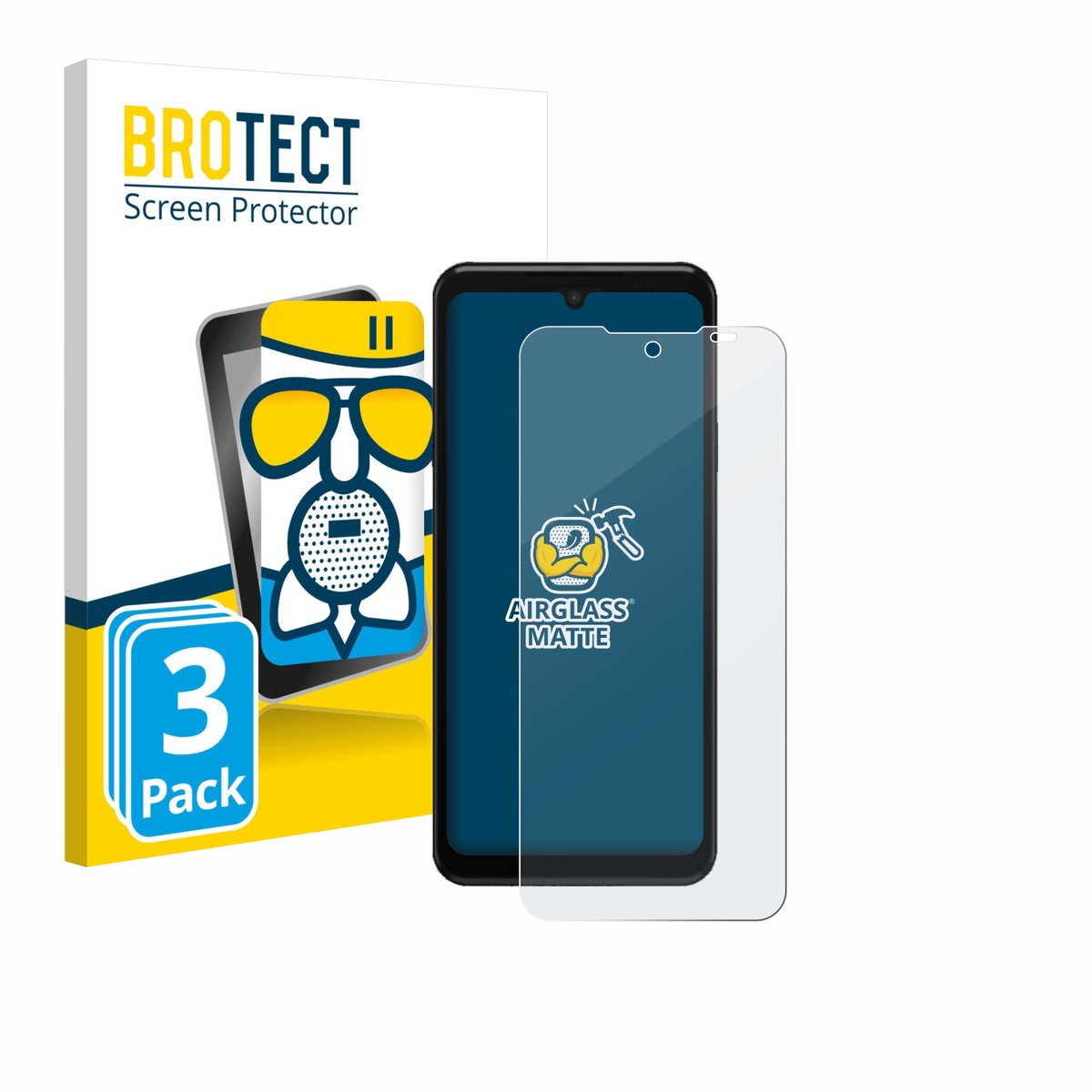 BROTECT - Screenprotector voor Sunmi M3 - Folie Beschermfolie Beschermglas matte 3 Stuks