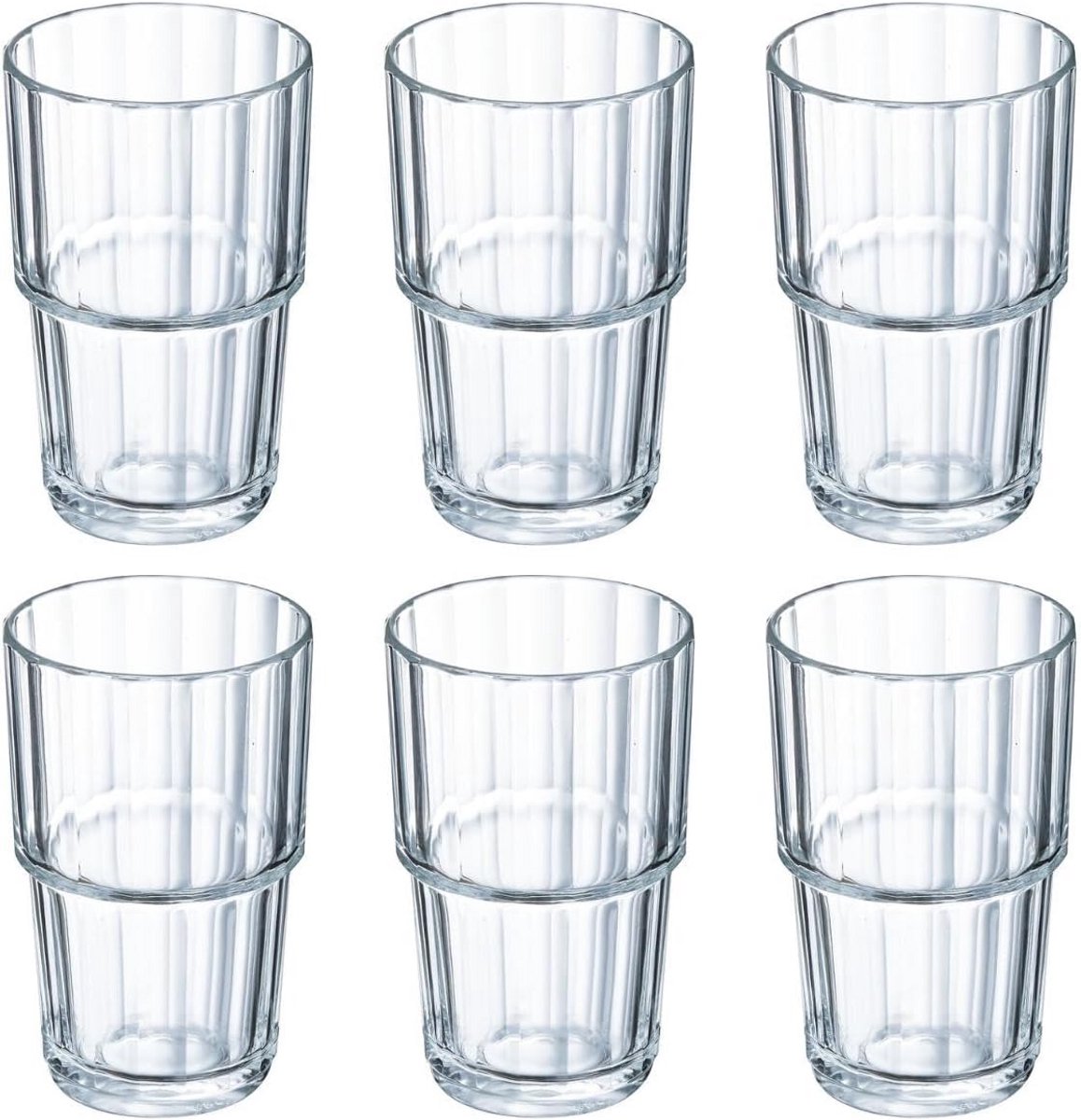 Set van 6 Glazen voor Water en Sap, 200 ml, Transparant