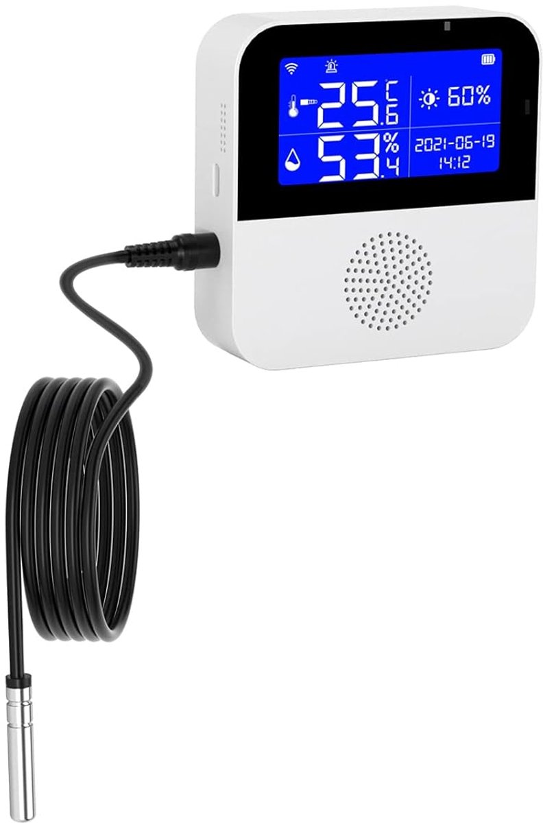 Draadloze Sensor - App Meldingen - Klimaat Monitoring - Data Opslag - 8.6 x 0.03 cm - Wit