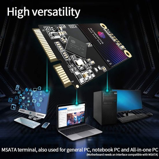 Snelle Interne SSD 256GB mSATA voor Laptop en Desktop Prestatieverbetering van Merkloos — afbeelding 3