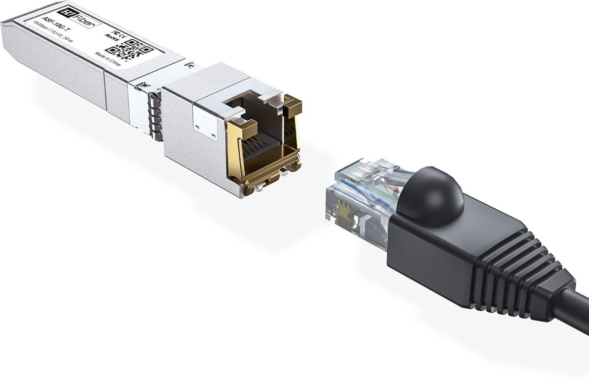 10G SFP+ RJ45 Koperen Zendontvanger voor Cat6a/Cat7 Kabel tot 30m