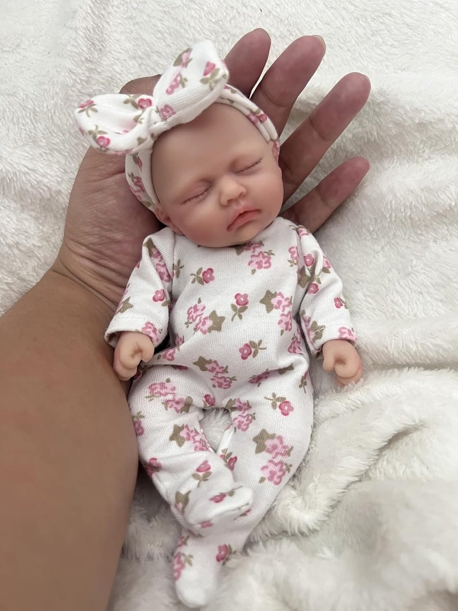 Realistische Mini Reborn Pop Meisje 18 cm - Volledig Siliconen Babypop met Accessoires — cadeau in Spellen & Speelgoed - foto 2