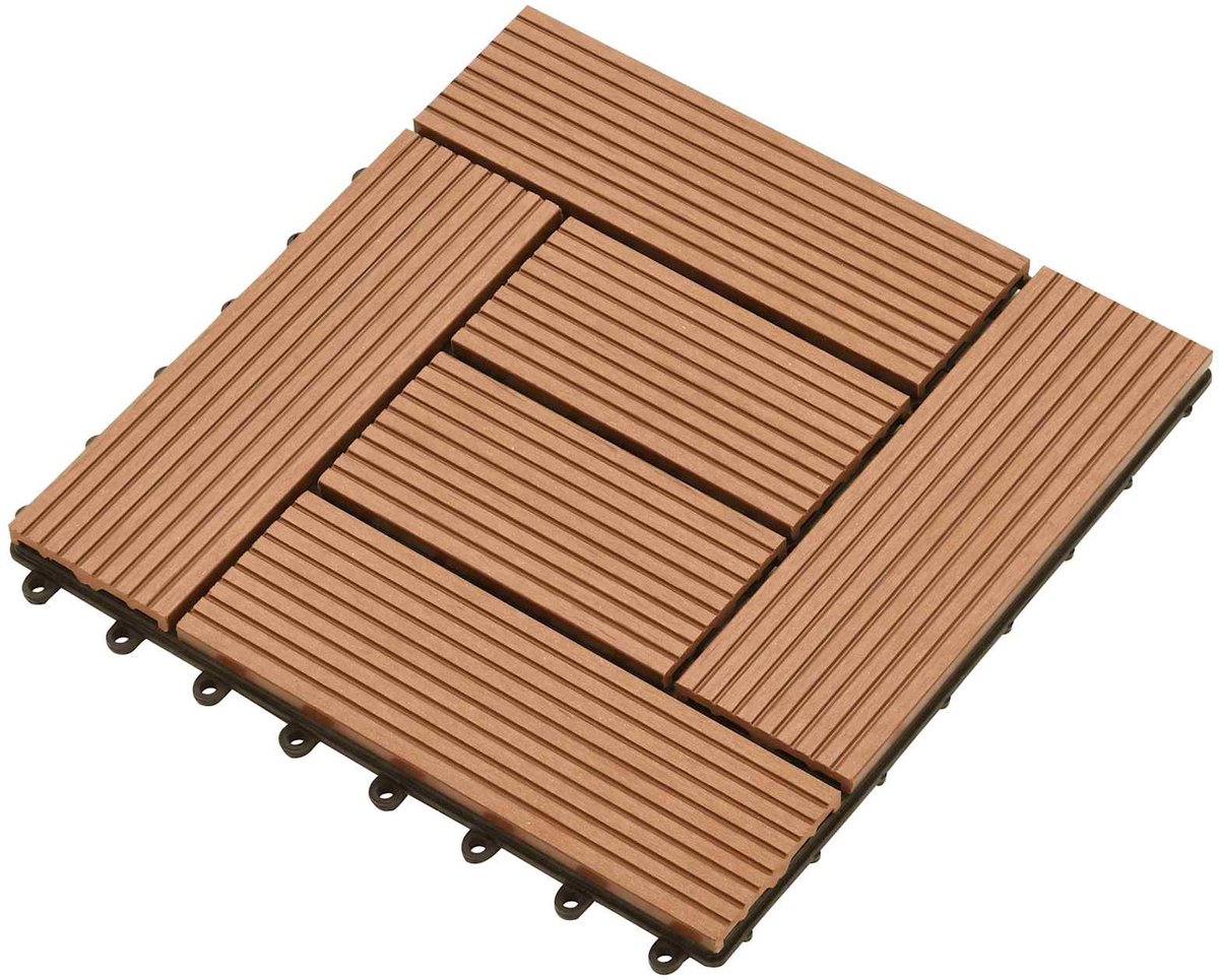 vidaXL - Terras - Tegel - 11 - pcs - Bruin - 30 - x - 30 - cm - WPC