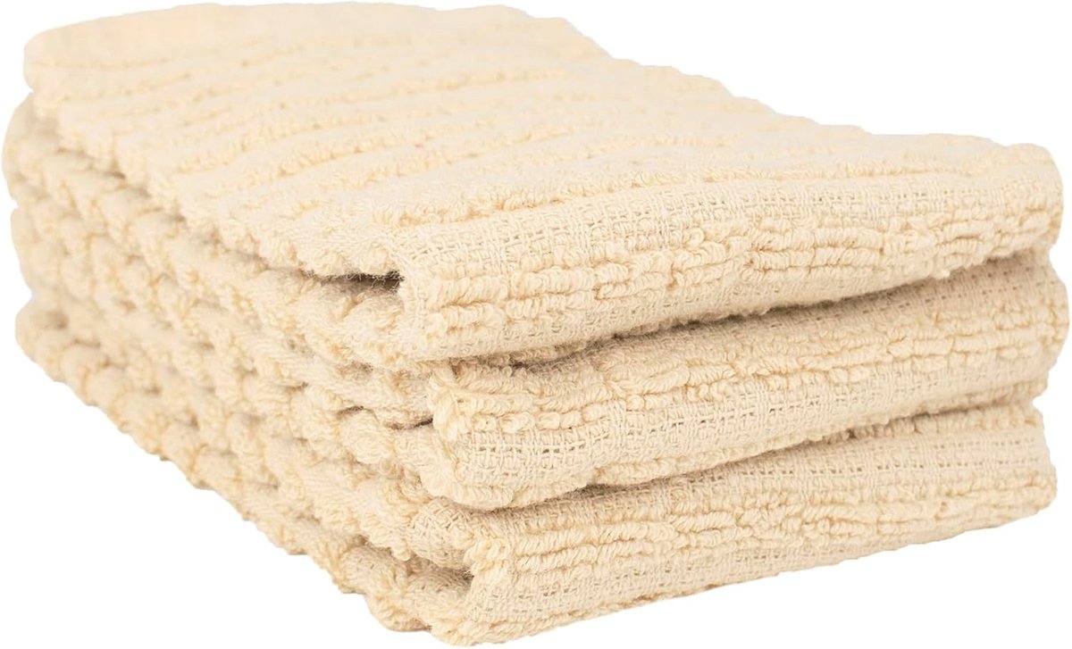 Set van 3 Katoenen Keukendoeken - Zeer Absorberend - Latte Kleur