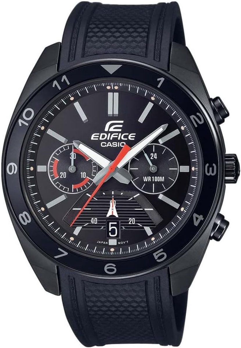 Stijlvol Herenhorloge Zwart RVS Kast Krasbestendig Mineraalglas 10 Bar Waterdicht
