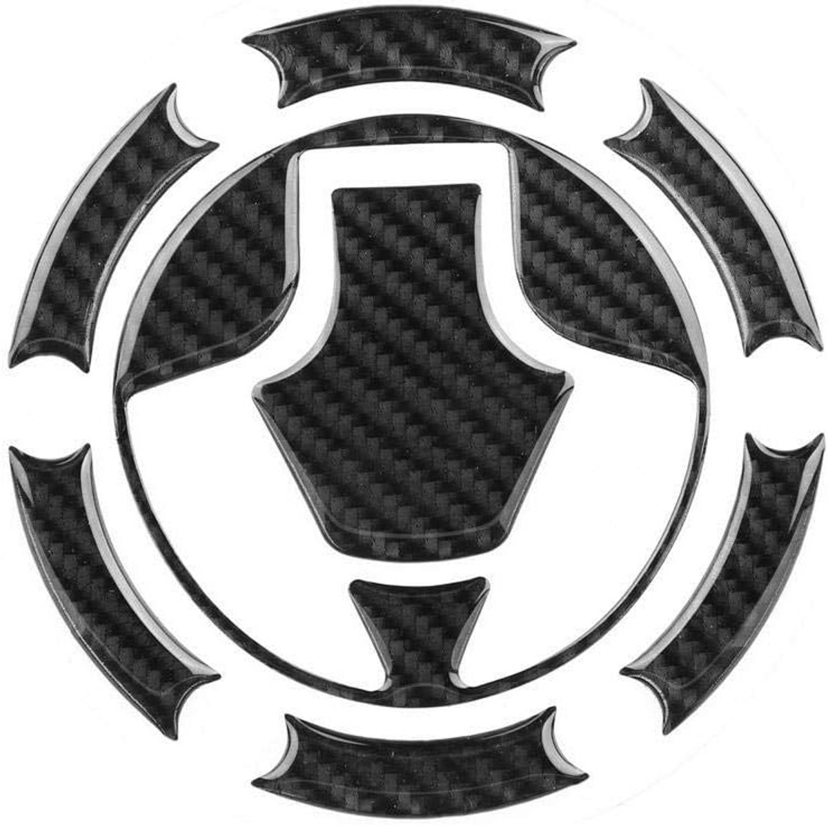 Tankdeksel Sticker - Beschermfolie Decal - Motor Bescherming - Koolstofvezel Look - Zwart