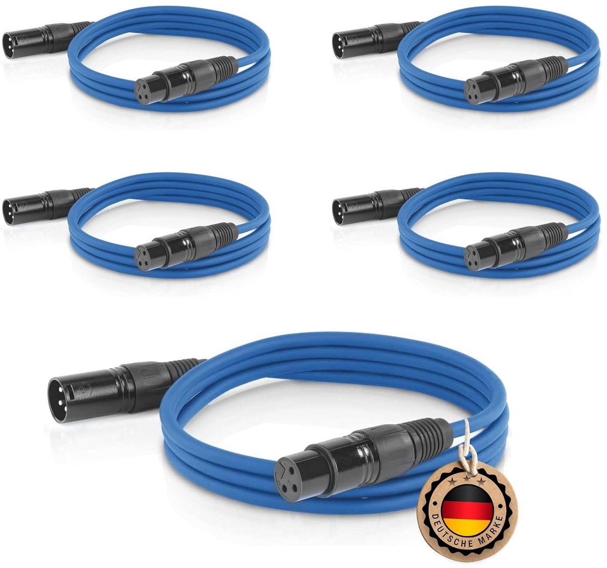 Audiokabel XLR - Microfoon kabel - Professioneel geluid - Zuiver koper OFC - 5 meter - Blauw