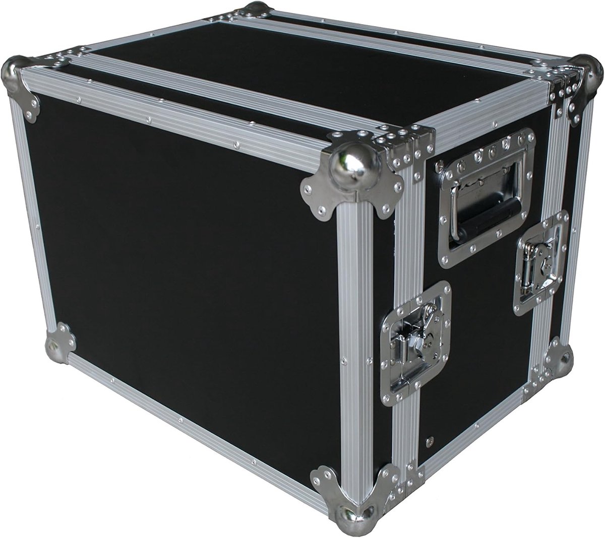 Flightcase 8 HE (35,6 cm) voor 19 inch apparatuur, 25 cm diep met vlindersluitingen