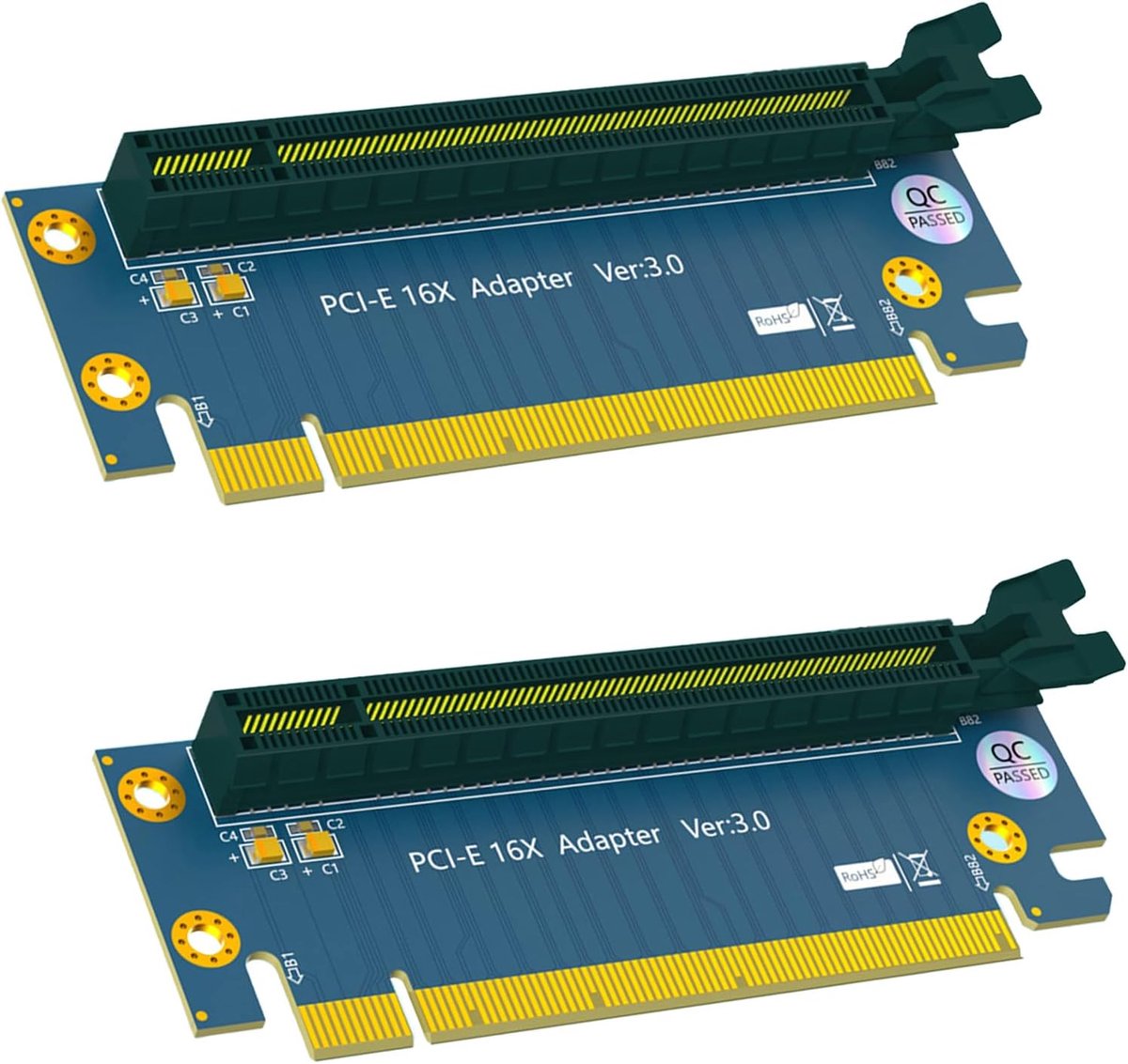Riser Kaart - GPU Verlengadapter - PC Bouwen - 90 Graden Hoek - 11.4cm - Zwart