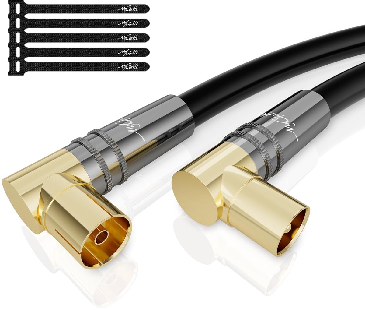 Antennekabel RG6 - TV Kabel Coax - Signaal Ontvangen - 4K HDR Ondersteuning - 75 Meter - Zwart