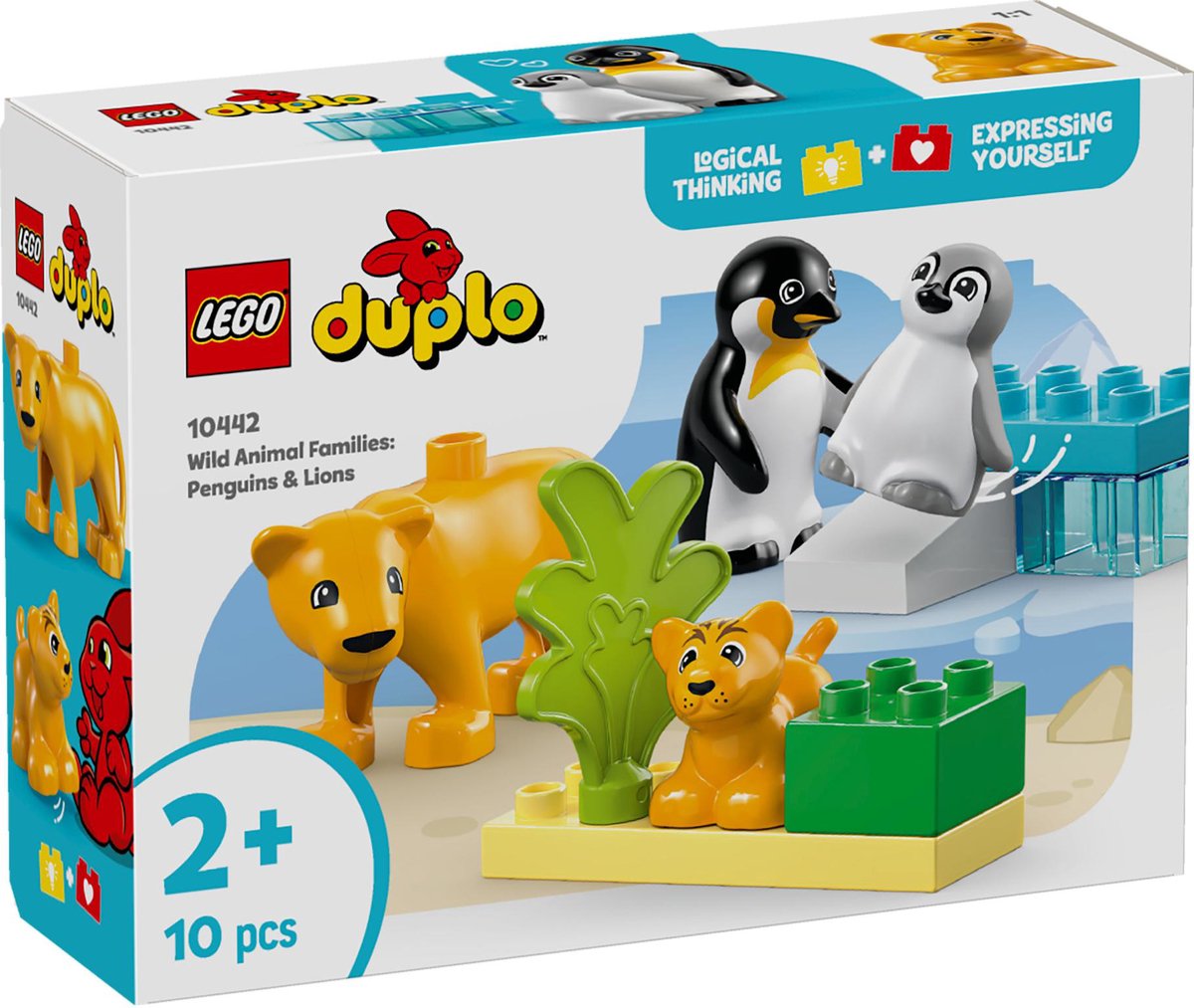 LEGO 10442 DUPLO Families van wilde dieren:  pinguïns en leeuwen