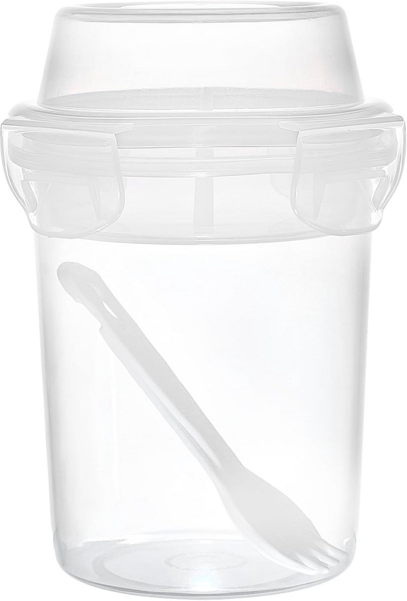 Lunchtrommel Met Dubbel Compartiment - 44cl - Transparant - Ideaal voor Meenemen