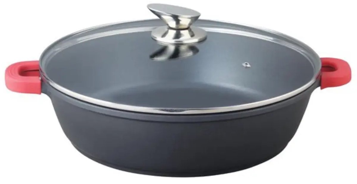 Bavary braadpan – keramische anti-aanbak – zwart – met deksel, inductie Ø32cm 5,5L