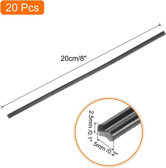 Kunststof Lasstaven - ABS Staven - Kunststof Reparatie - 20 Stuks Set - 20 cm Lengte - Zwart van Merkloos — afbeelding 5