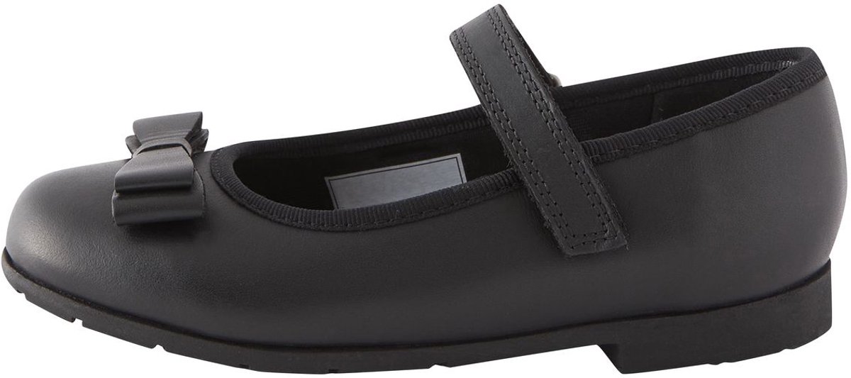 Next - Meisjes - School - Leren Mary Jane-schoenen met strik en brede pasvorm (G) - Zwart