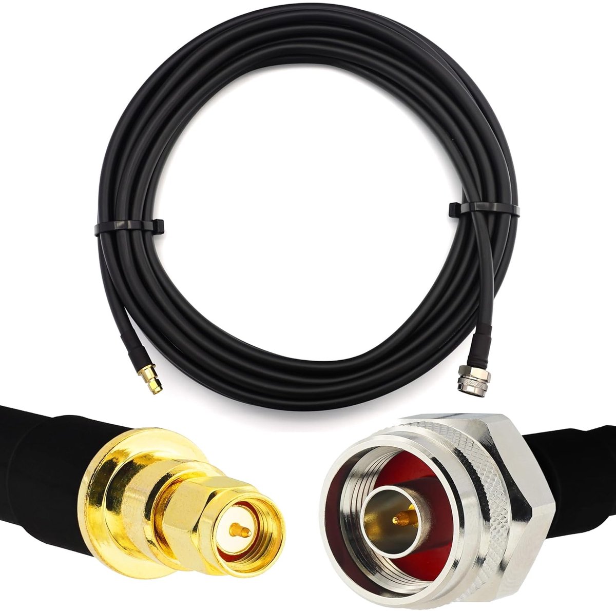 Verlengkabel Coaxiaal - Antennekabel - Signaalverbetering Buiten - IP67 Waterdicht - 3 meter - Zwart
