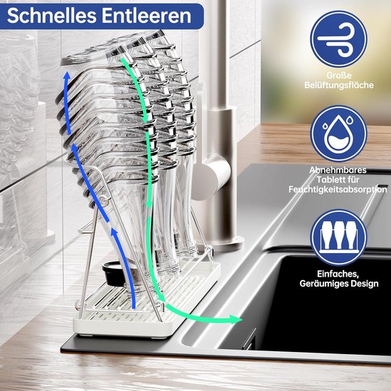 Opvouwbare Flessenhouder van Roestvrij Staal - Afneembaar Dienblad voor Vaatwasser — afbeelding 4