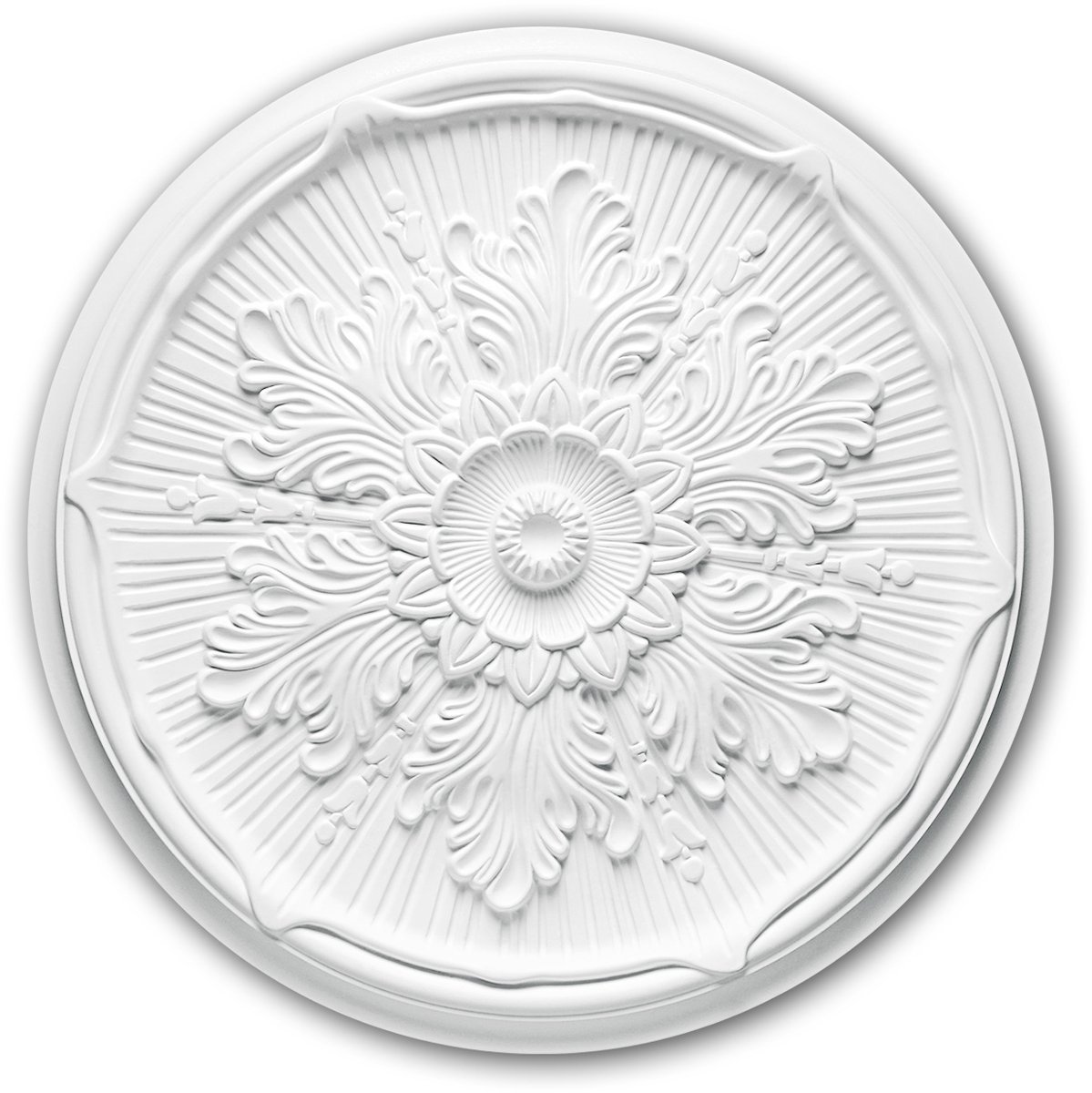 Plafond Rozet 156022 Profhome Sierelement plafond centrum neo-renaissance stijl wit Ø 52,5 cm