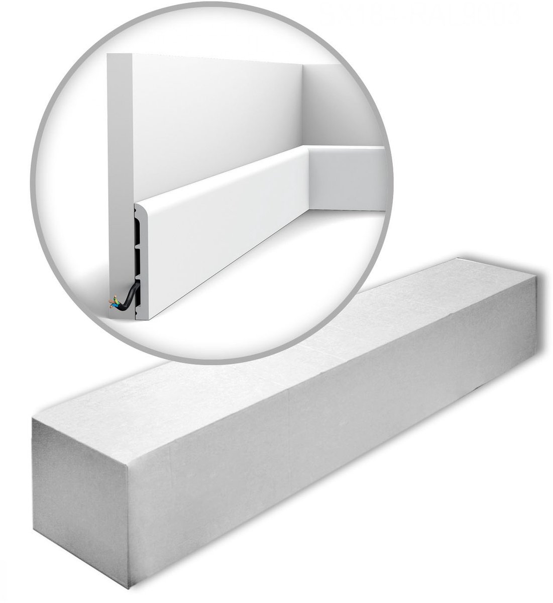 Orac Decor SX184-RAL9003-box AXXENT CASCADE 1 doos 20 stukken Plint 40 m
