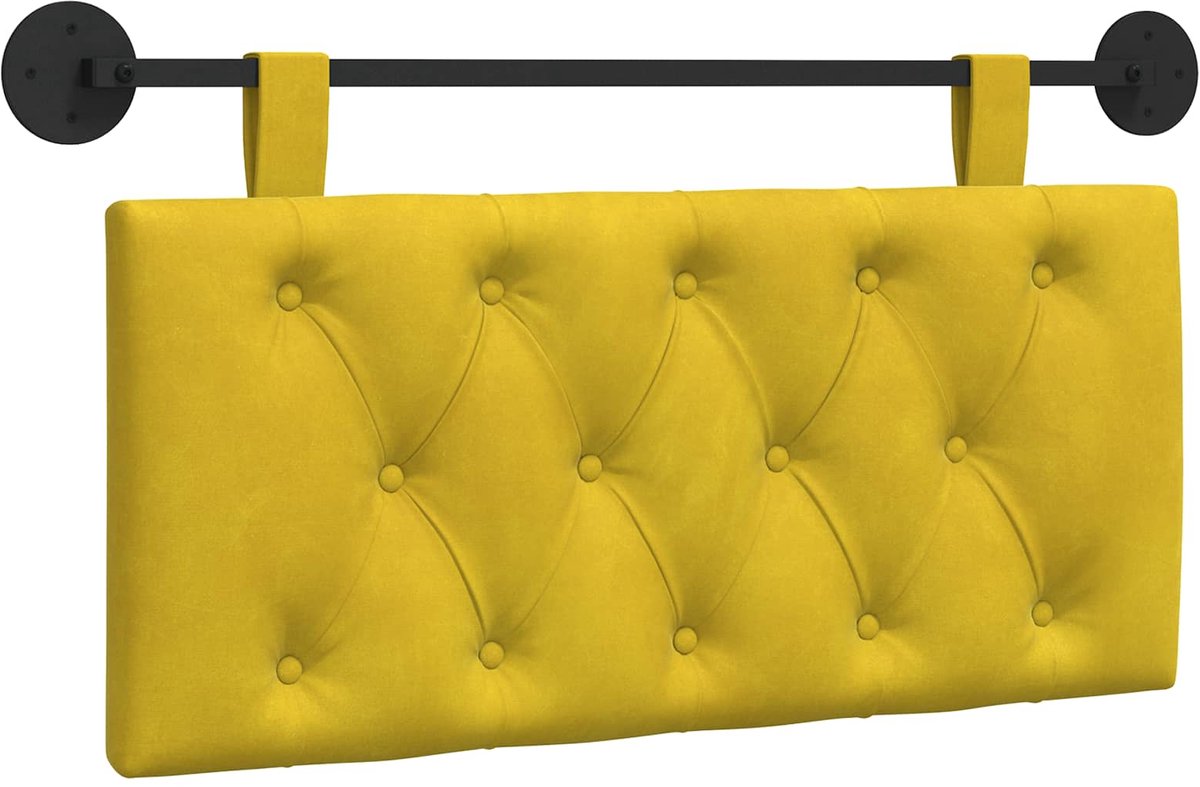 vidaXL - Hangend - hoofdbord - Geel - Fluweel