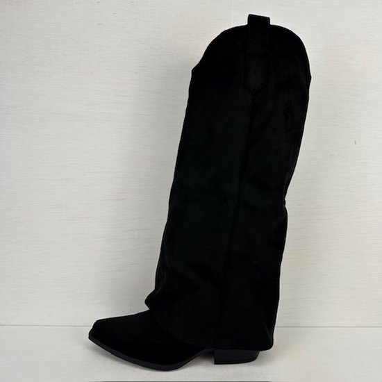 Suèdine cowboylaarzen met flap zwart Zwart / 36