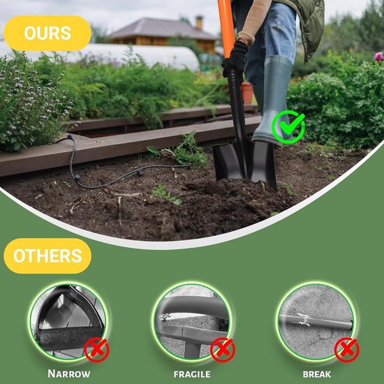 Tuinschep vierkant met lange steel voor eenvoudige tuinwerkzaamheden — afbeelding 4