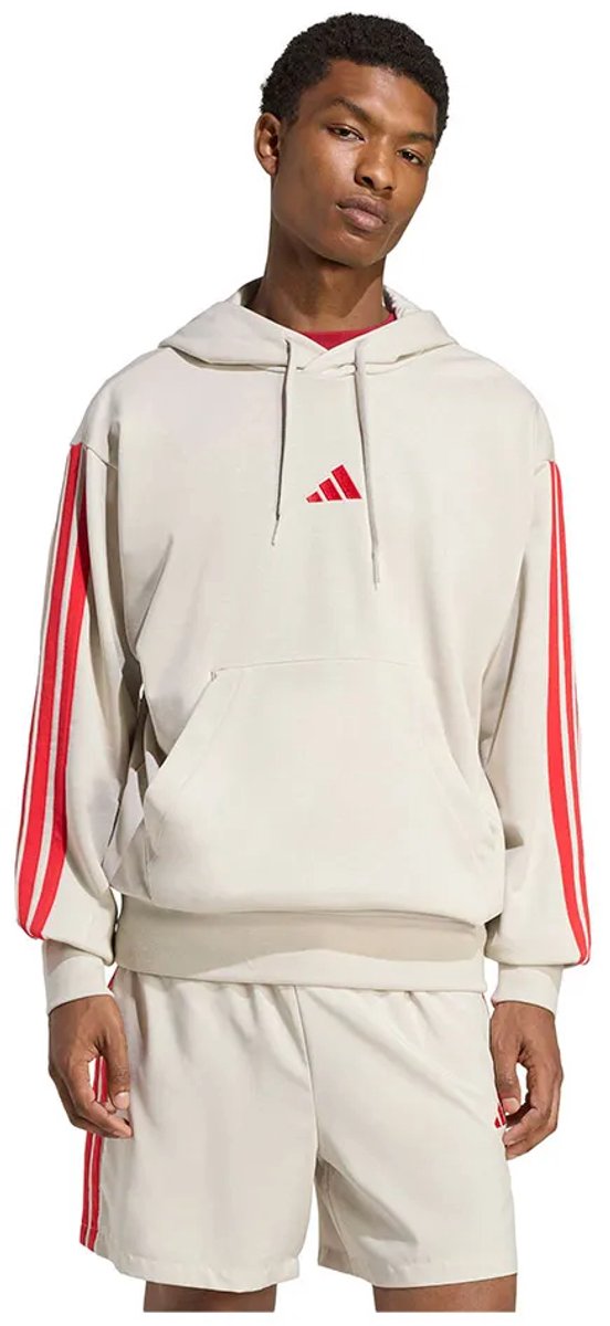 Adidas Essentials 3 Stripes French Terry Hoodie XL Regular Man Wonder Alumina / Pure Ruby