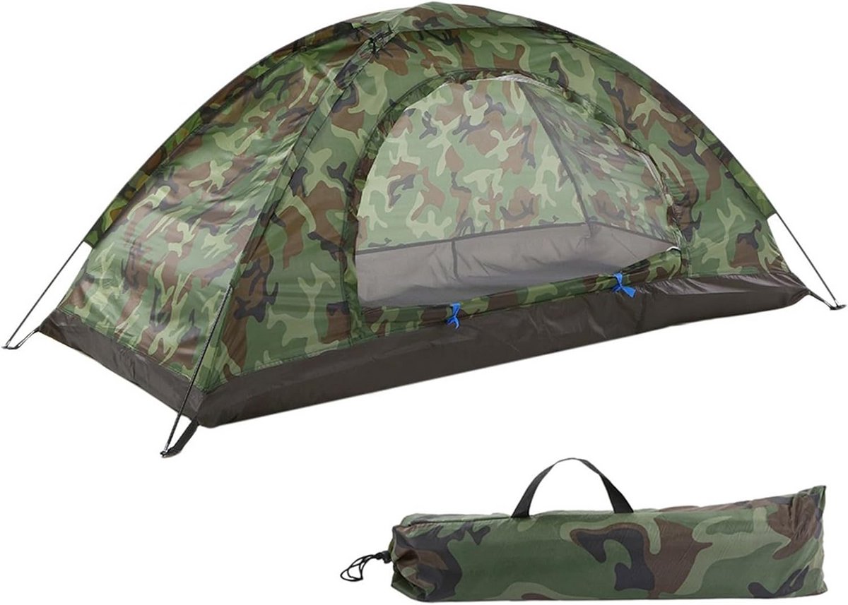 Ultralichte Kampeertent voor 1 of 2 Personen, Camouflage en Waterdicht